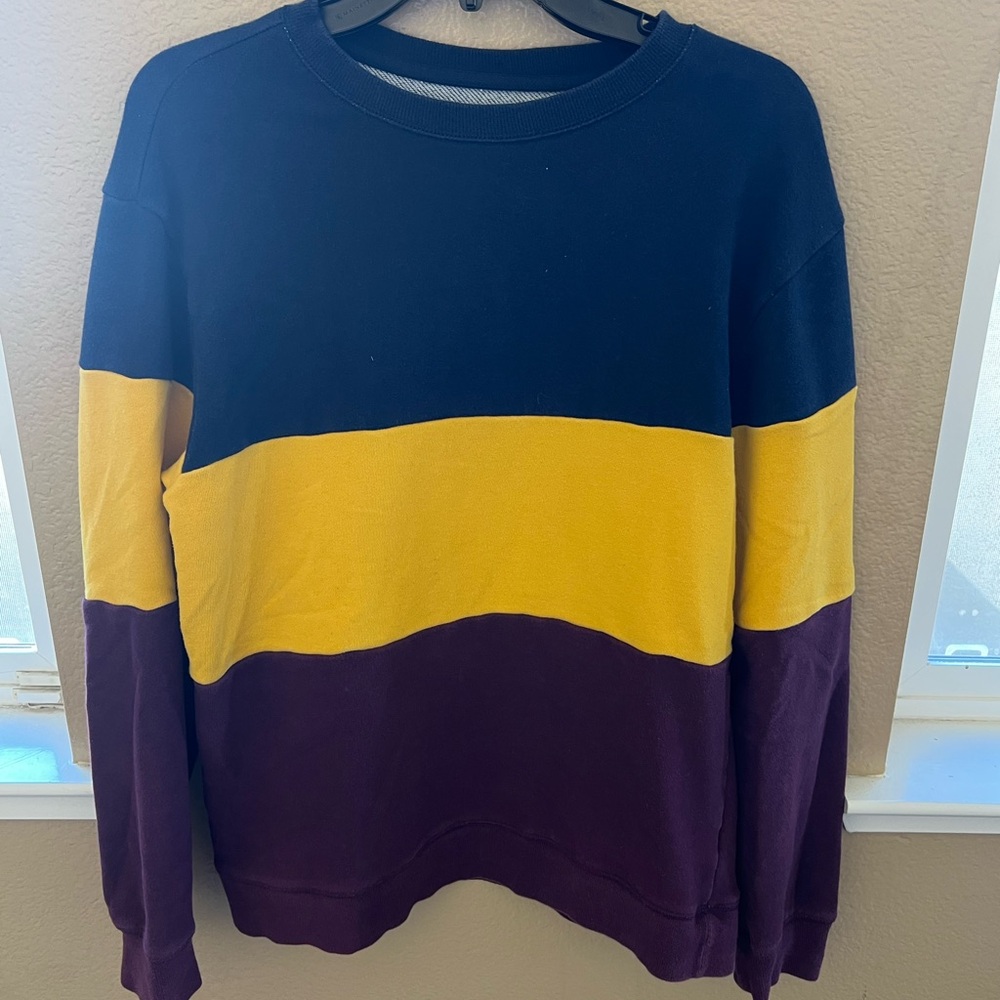 Original Use Men's Crewneck Sweater - Navy, Yellow, Purple